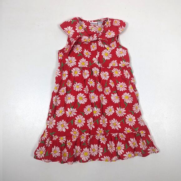 Vtg Honors Dress Girls Sz 7 Red Floral Daisy Sundress Casual Summer Everyday - Picture 1 of 4